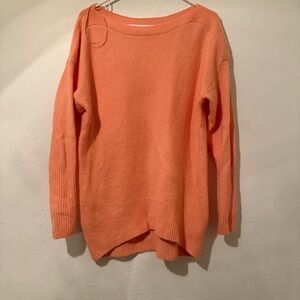 Anthropologie Orange Crew Neck Sweater Relaxed Fit